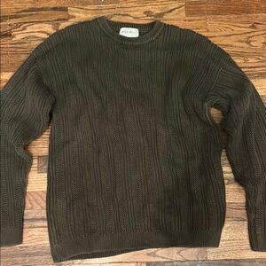 Eddie Bauer Brown Crewneck Sweater with Chunky Knit
